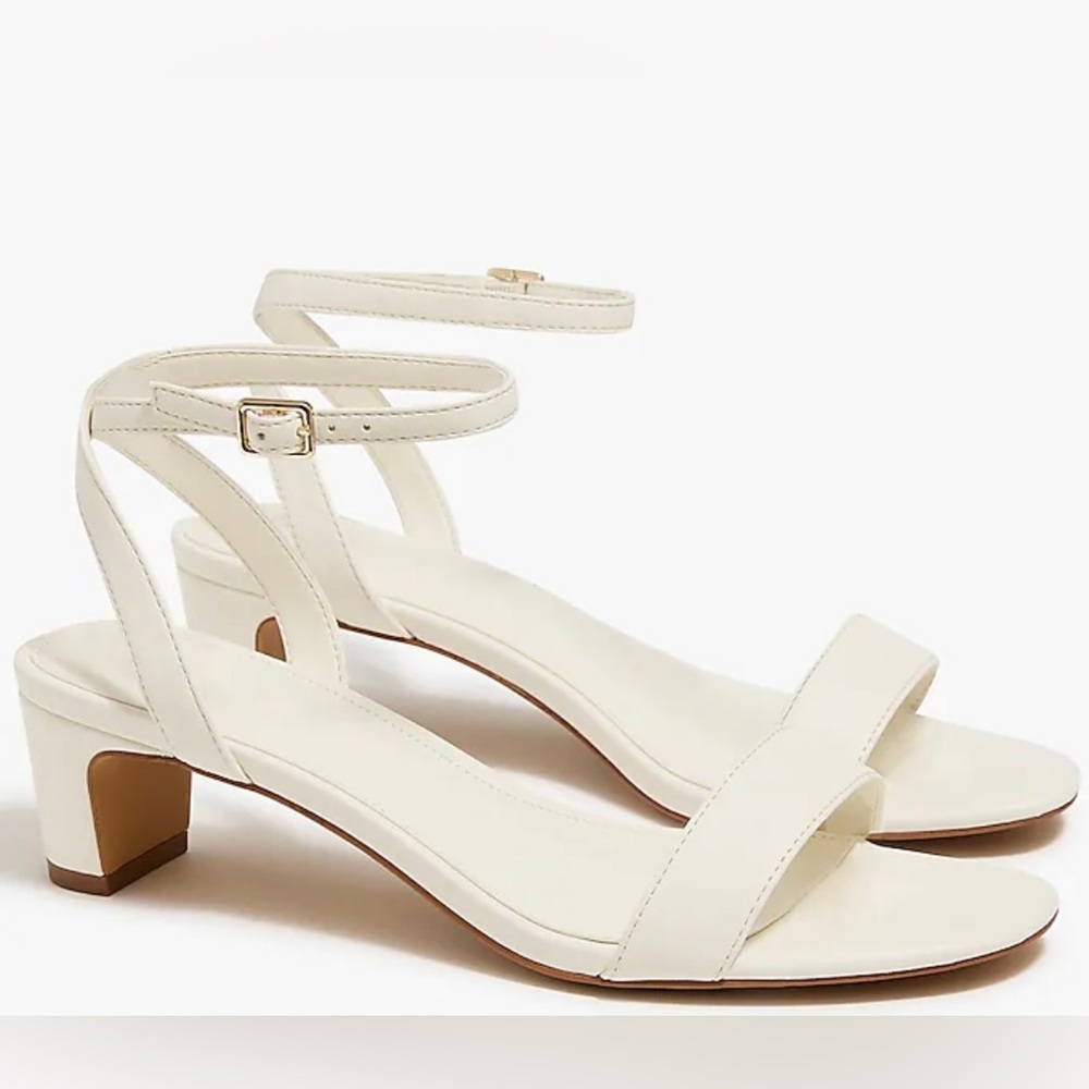 J. Crew Off White Strappy Low Heels - Size 9.5